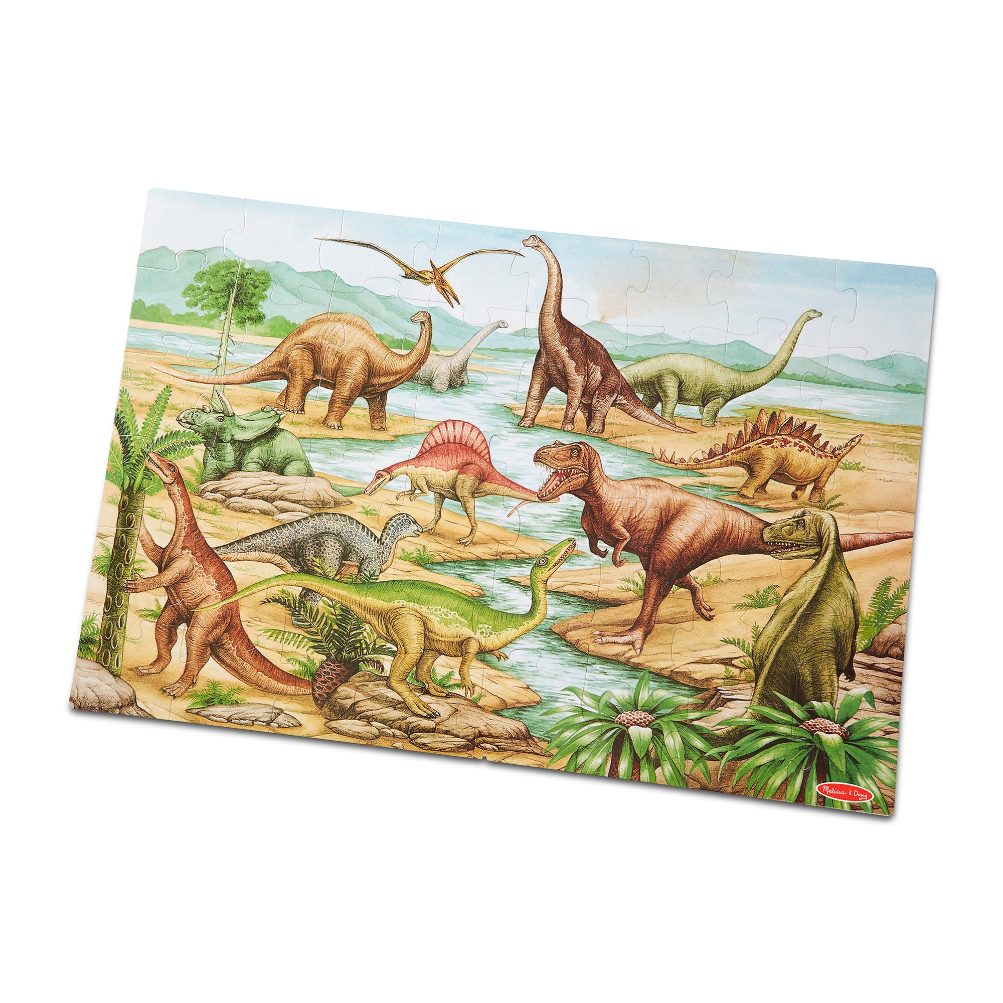 Melissa & Doug Dinosaurs Floor Puzzle - 48 Pieces (2 Feet x 3 Feet Assembled) - FSC Certified