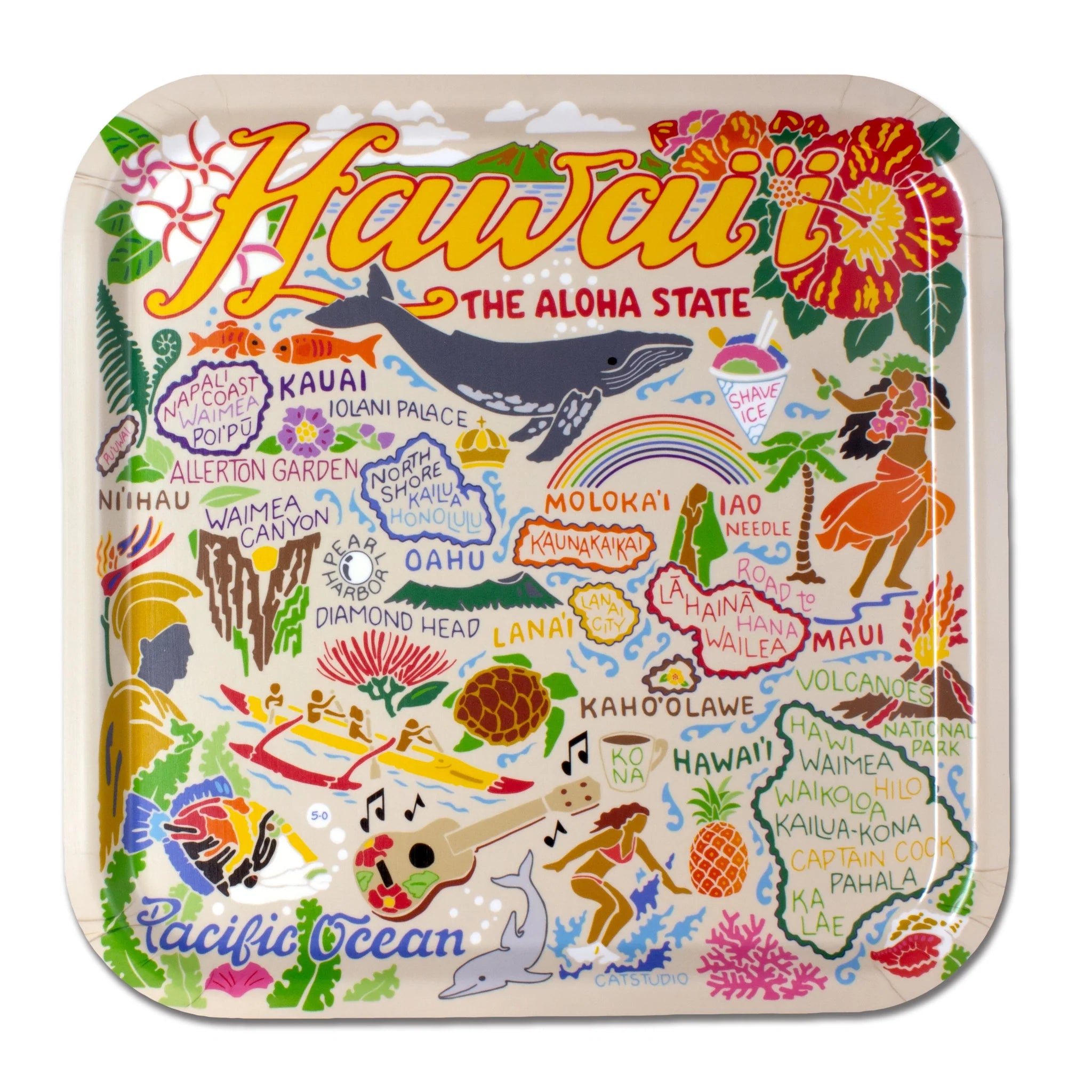 Hawaiian Isles Birchwood Tray BY CATSTUDIO - A. Dodson's