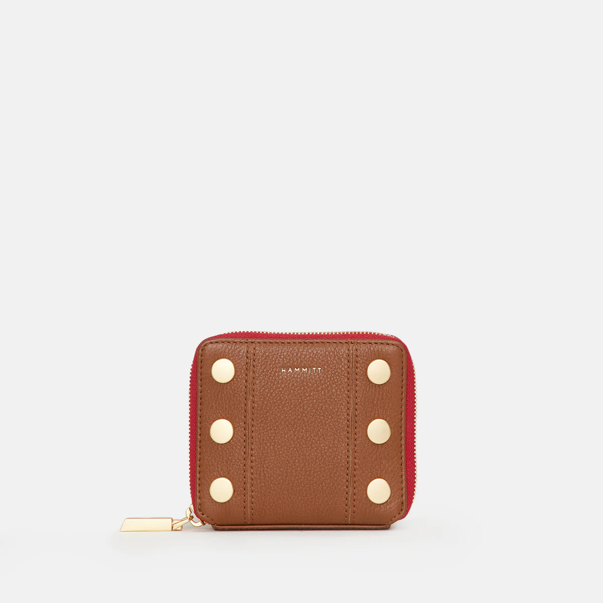 Hammitt 5 North Wallet in Mahogany Pebble/Brushed Gold Red Zip - A. Dodson's