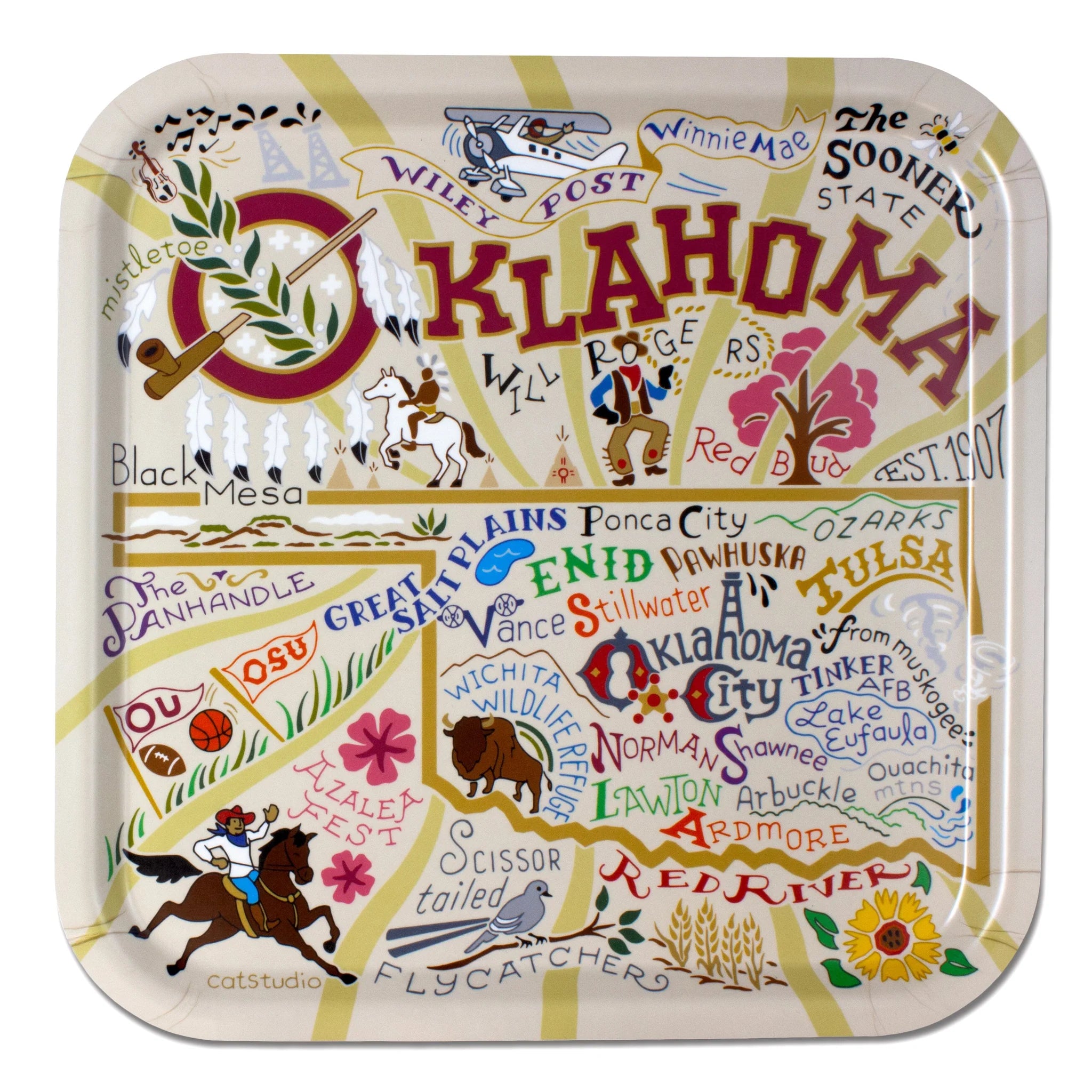 Oklahoma Birchwood Tray BY CATSTUDIO - A. Dodson's