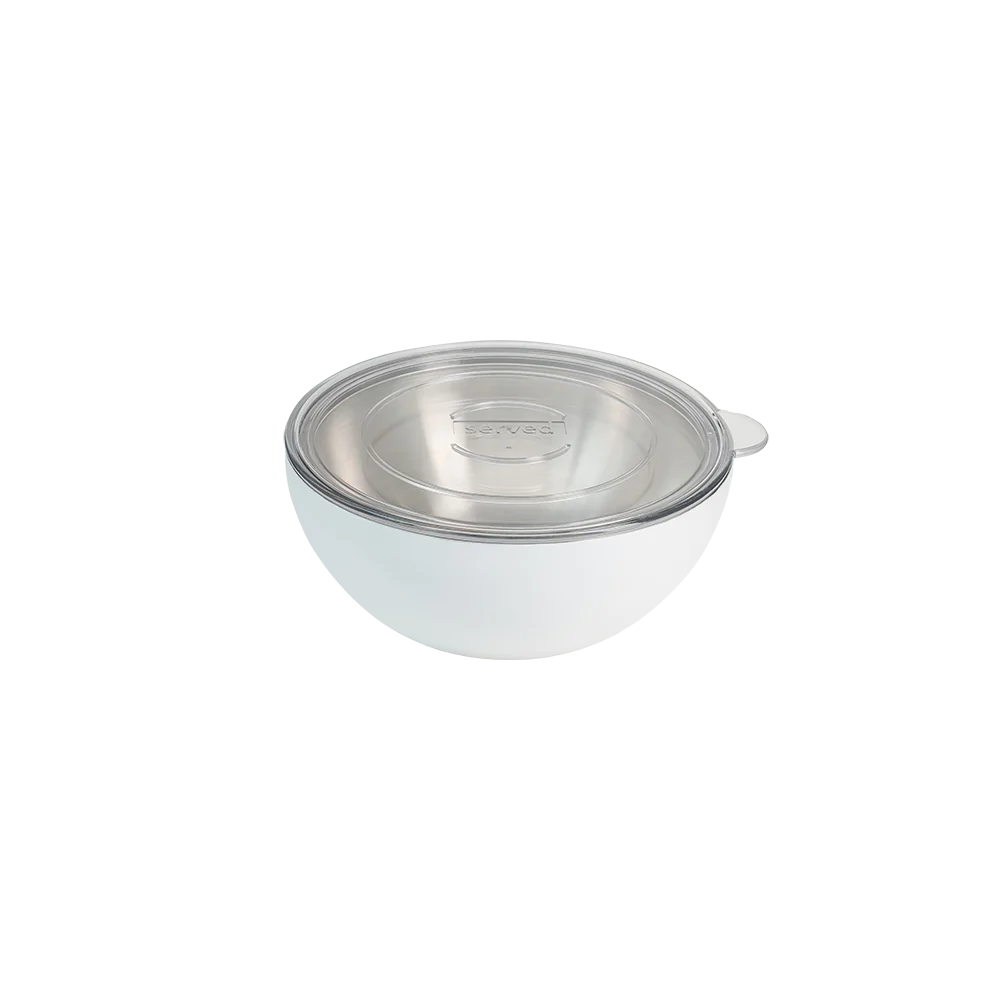 served Vacuum-Insulated Small Serving Bowl (.625Q) - White Icing - A. Dodson's