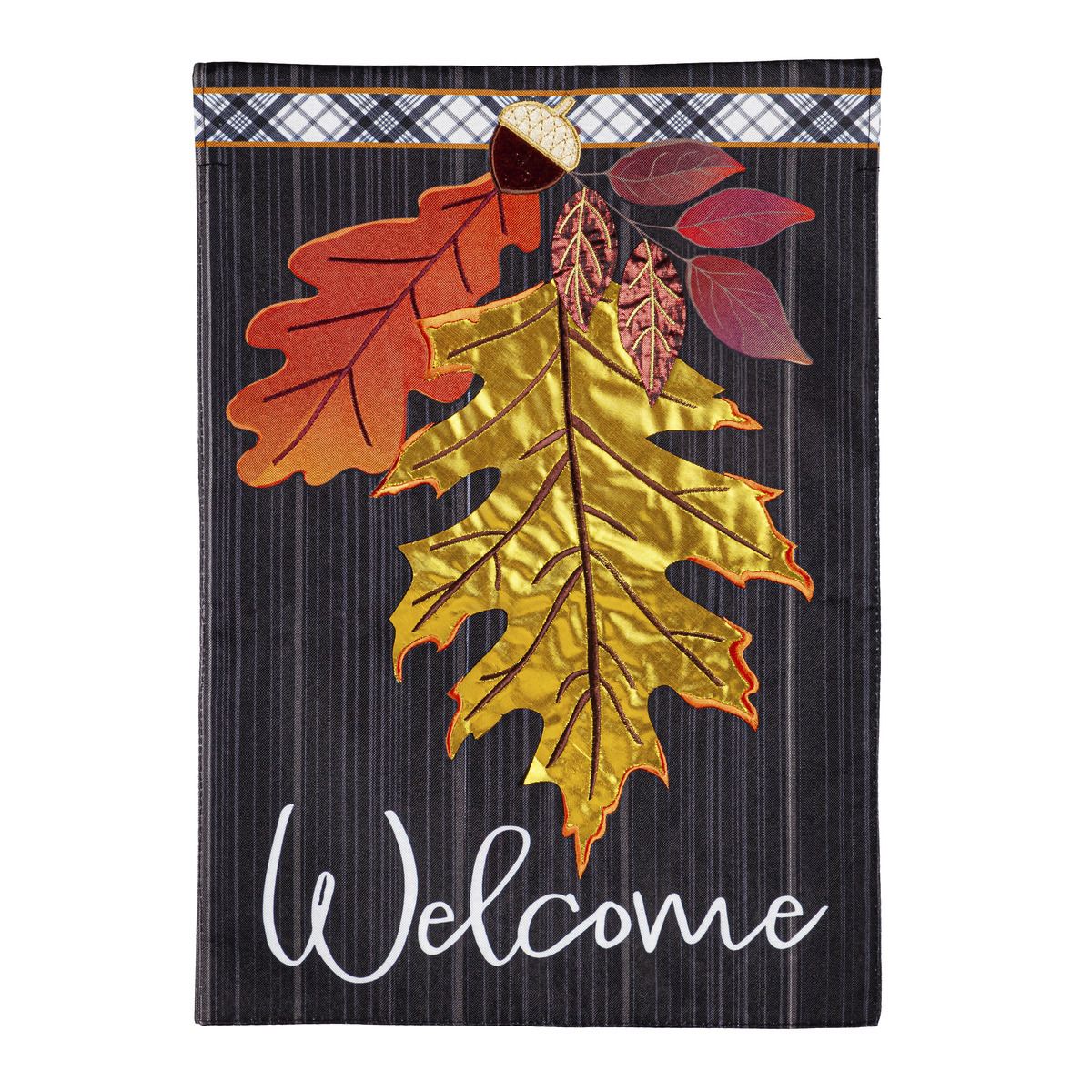 Welcome Autumn Leaves Garden Linen Flag - A. Dodson's