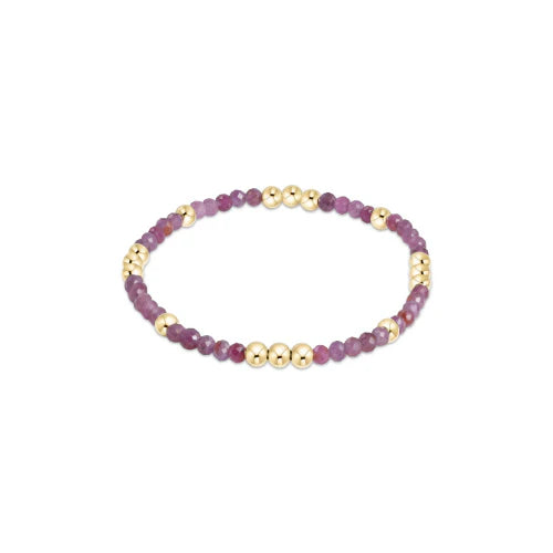 worthy Pattern 3mm Bead Bracelet - Ruby by enewton