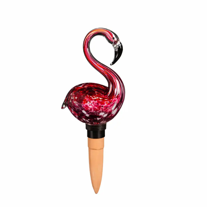 Art Glass Flamingo Watering Globe with Terracotta - A. Dodson's