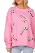 PINK CANDY CANE SPARKLE SWEATSHIRT BY MUD PIE - A. Dodson's