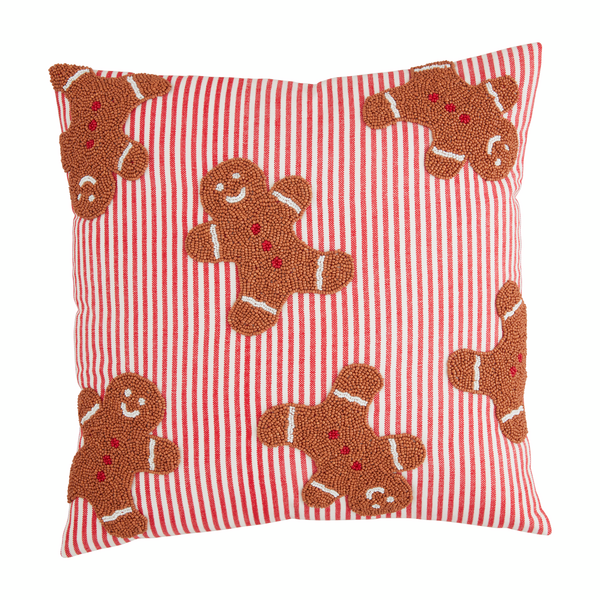 GINGERBREAD BEADED PILLOW BY MUD PIE - A. Dodson's