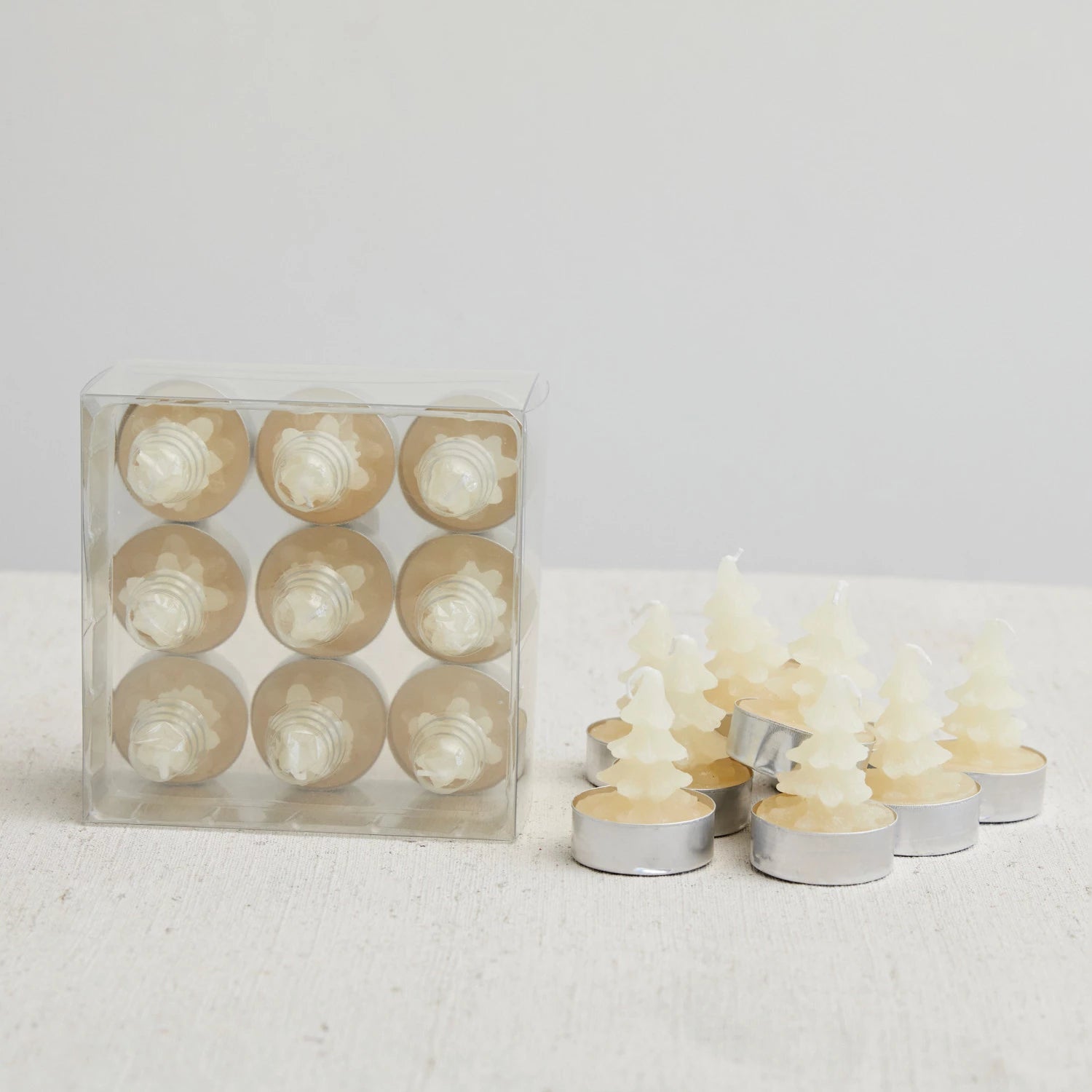 Eggnog Color Round Unscented Tree Tealights - Set of 9 - A. Dodson's