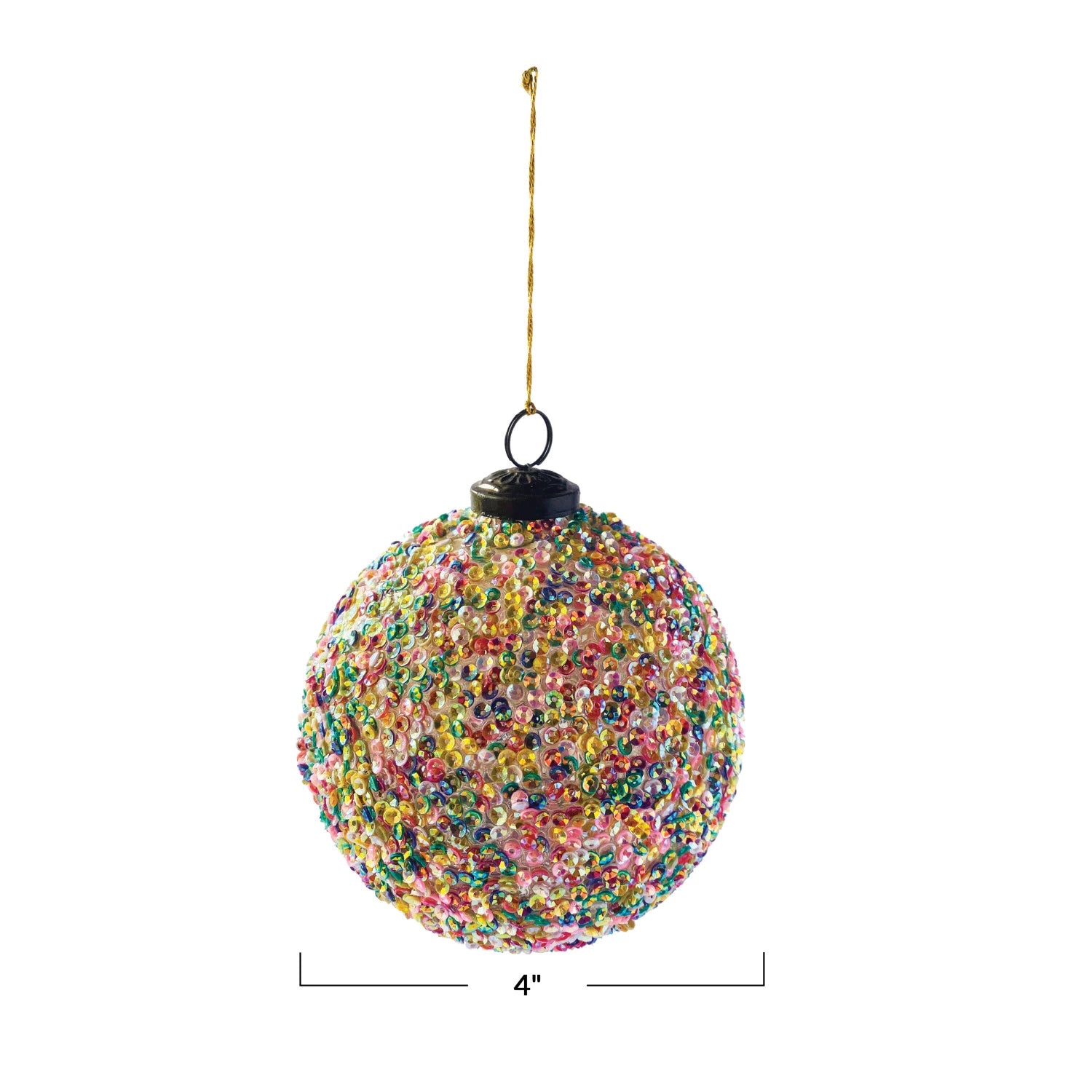 Multi Color Recycled Glass Ball Ornaments w/ Sequins - A. Dodson's