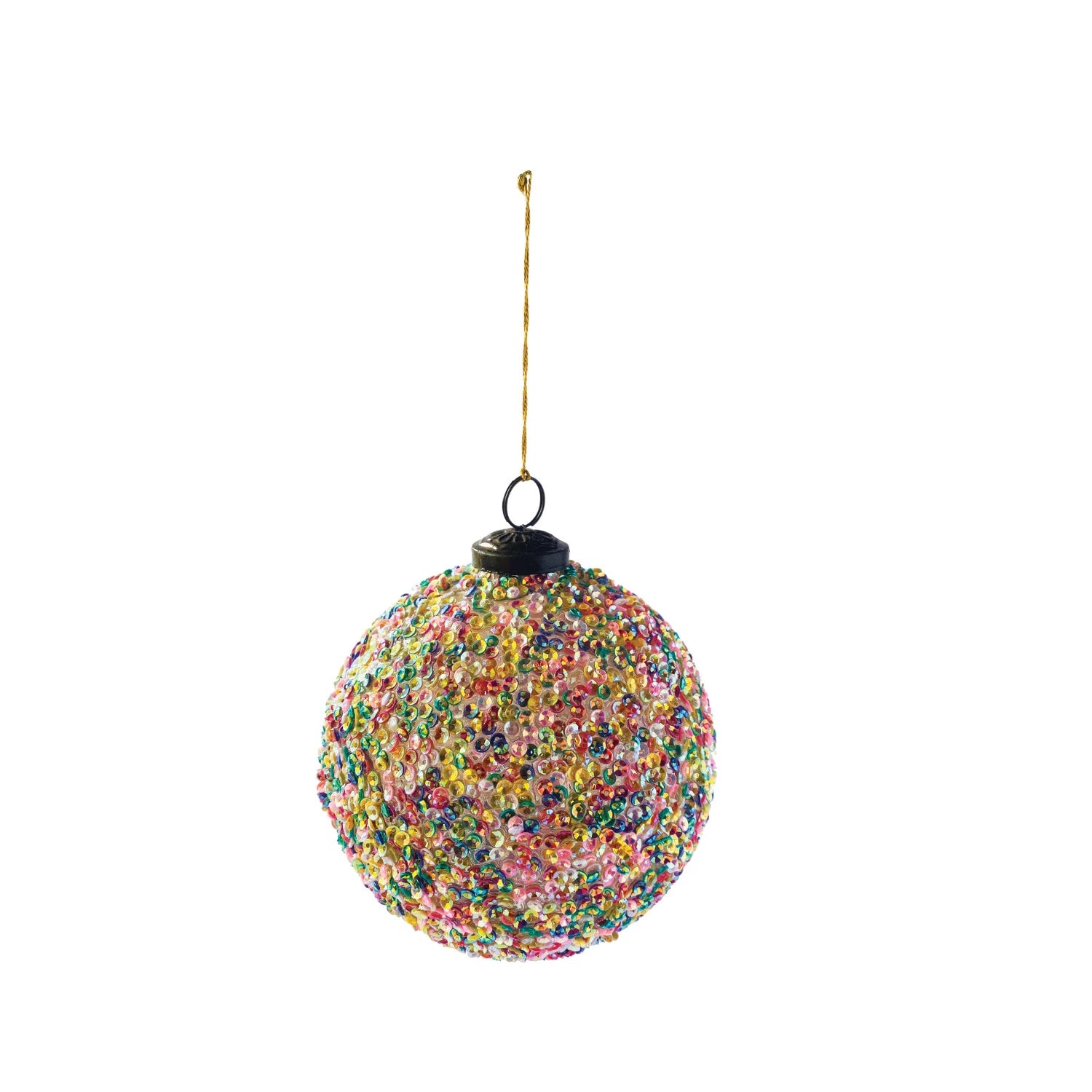 Multi Color Recycled Glass Ball Ornaments w/ Sequins - A. Dodson's