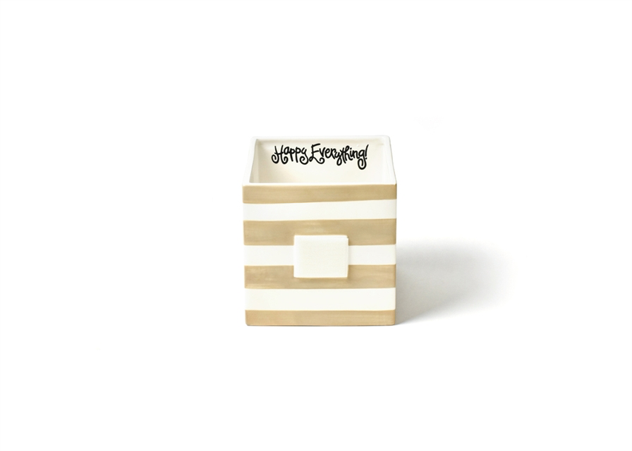 HAPPY EVERYTHING NEUTRAL STRIPE MINI NESTING CUBE MEDIUM - A. Dodson's