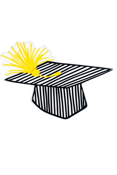 HAPPY EVERYTHING STRIPED GRADUATION CAP BIG ATTACHMENT - A. Dodson's