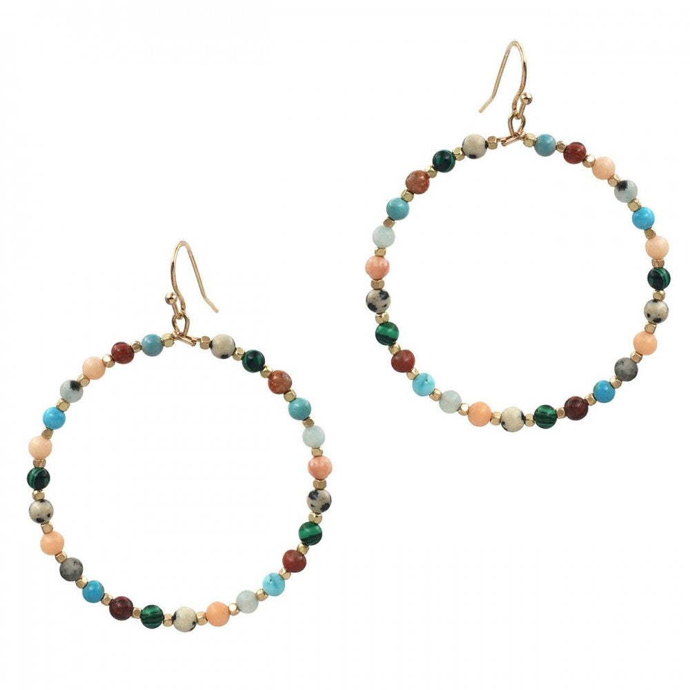 MULTI-COLORED BEADED EARRINGS - A. Dodson's