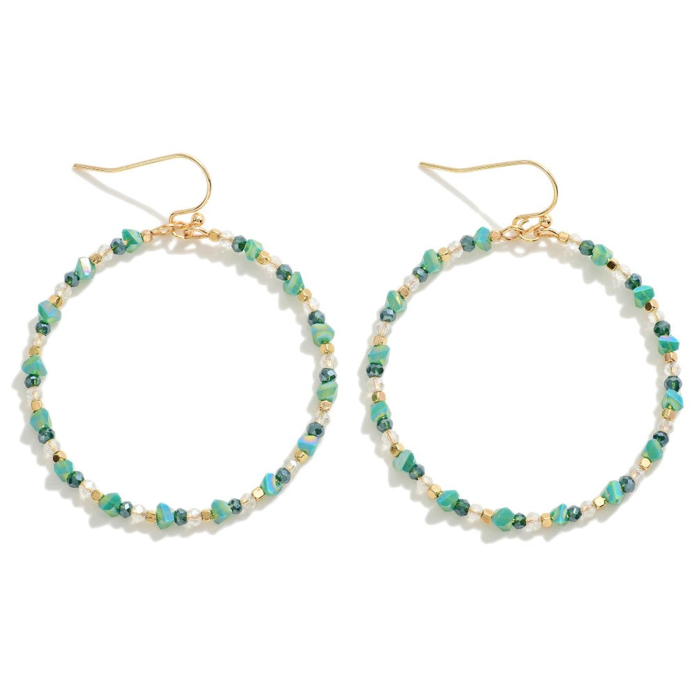 BEADED GREEN EARRINGS - A. Dodson's