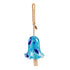 Art Glass Speckle Blue Floral Shaped Bell Chime - A. Dodson's