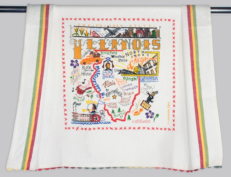 ILLINOIS DISH TOWEL BY CATSTUDIO - A. Dodson's