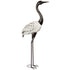 48"H Metal Crane with White Wings Garden Statuary