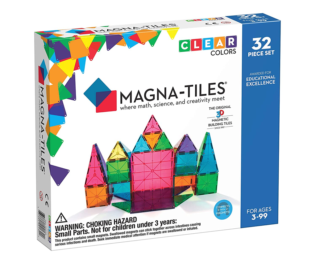 MAGNA-TILES CLEAR COLORS 32 PIECE DELUXE SET - A. Dodson's