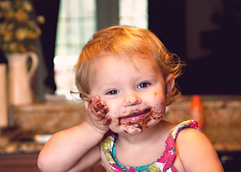 BABY WITH CAKE ON FACE CARD - A. Dodson's