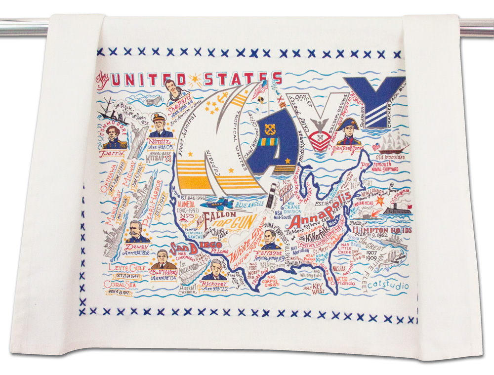 NAVY DISH TOWEL BY CATSTUDIO - A. Dodson's