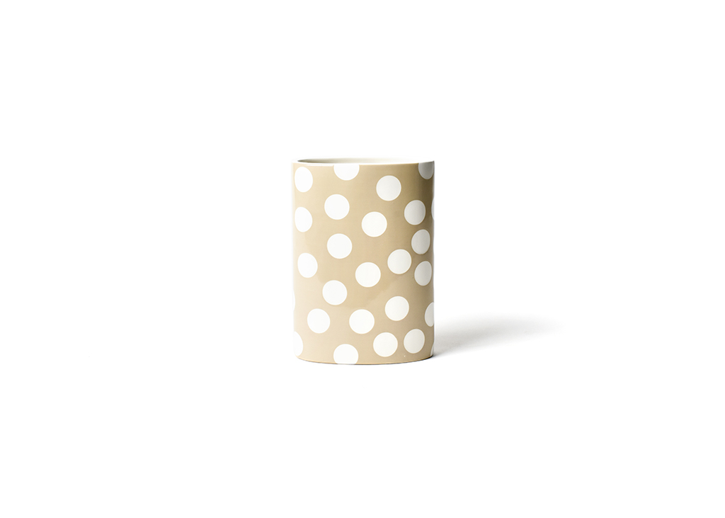 HAPPY EVERYTHING NEUTRAL DOT MINI OVAL VASE