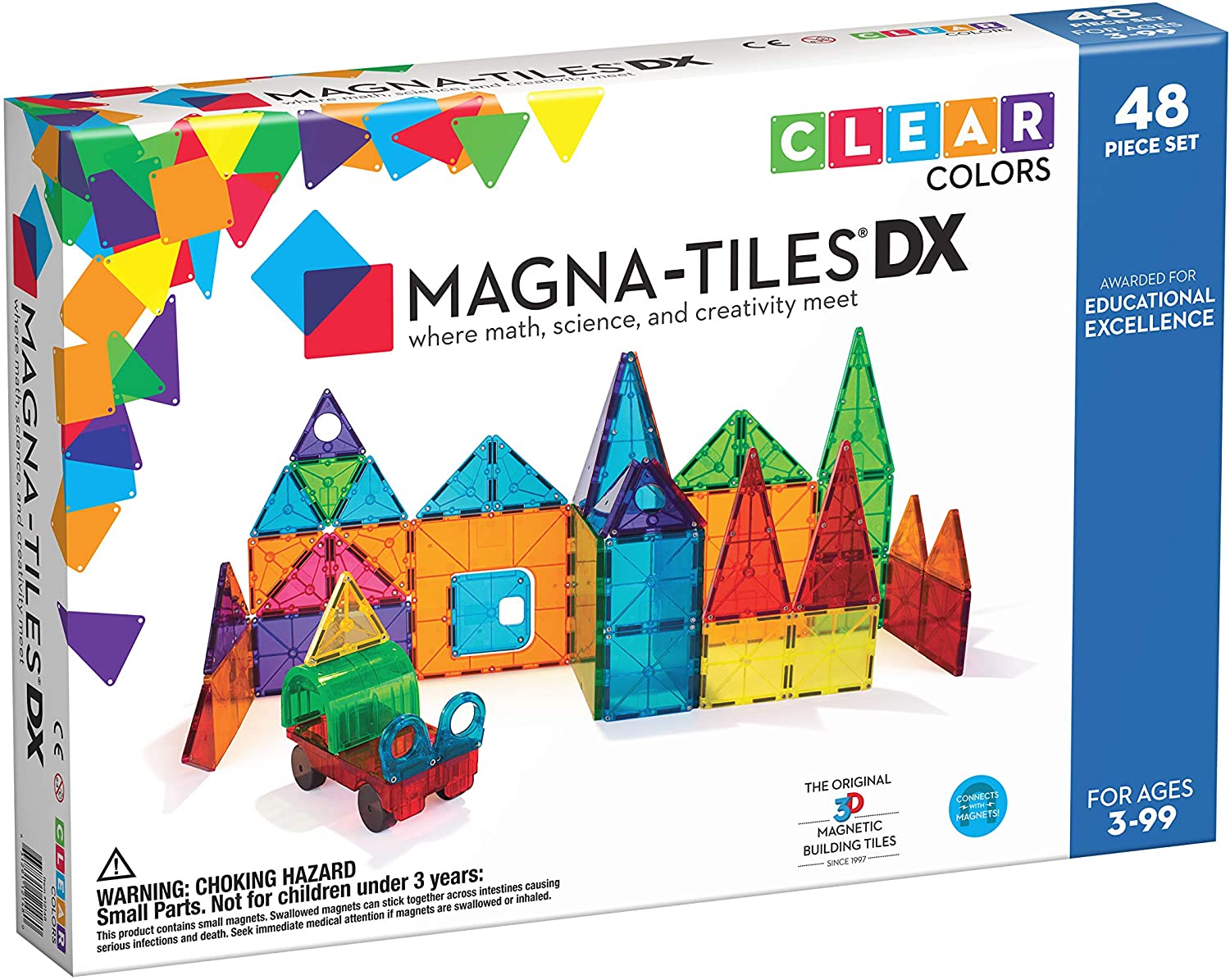 MAGNA-TILES DX CLEAR COLORS 48 PIECE SET - A. Dodson's