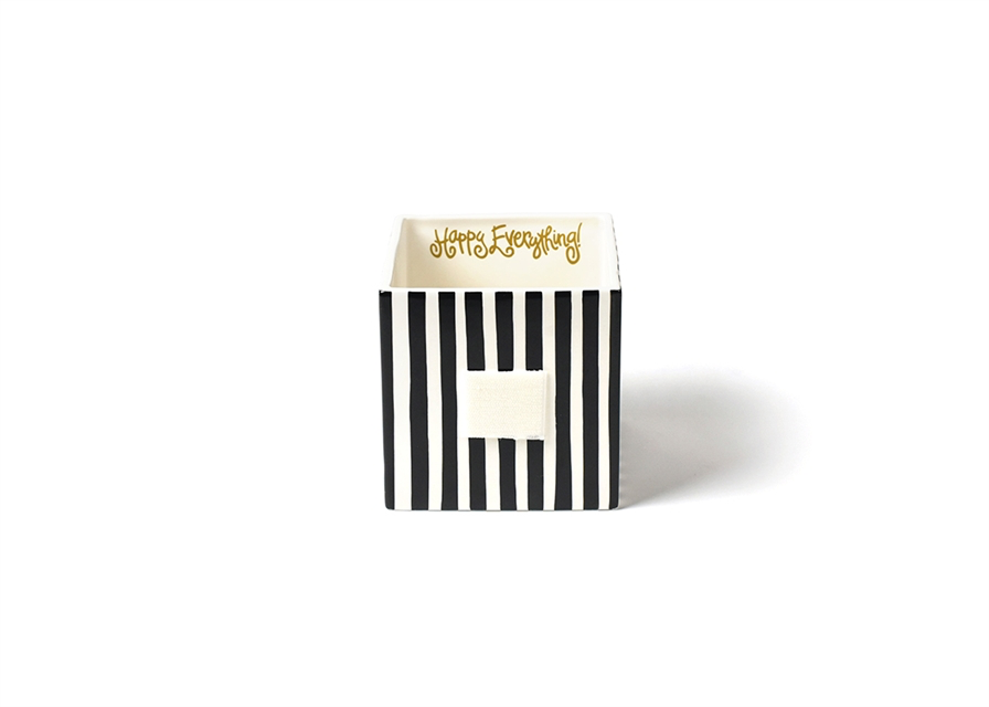 HAPPY EVERYTHING BLACK STRIPE MINI NESTING CUBE MEDIUM - A. Dodson's