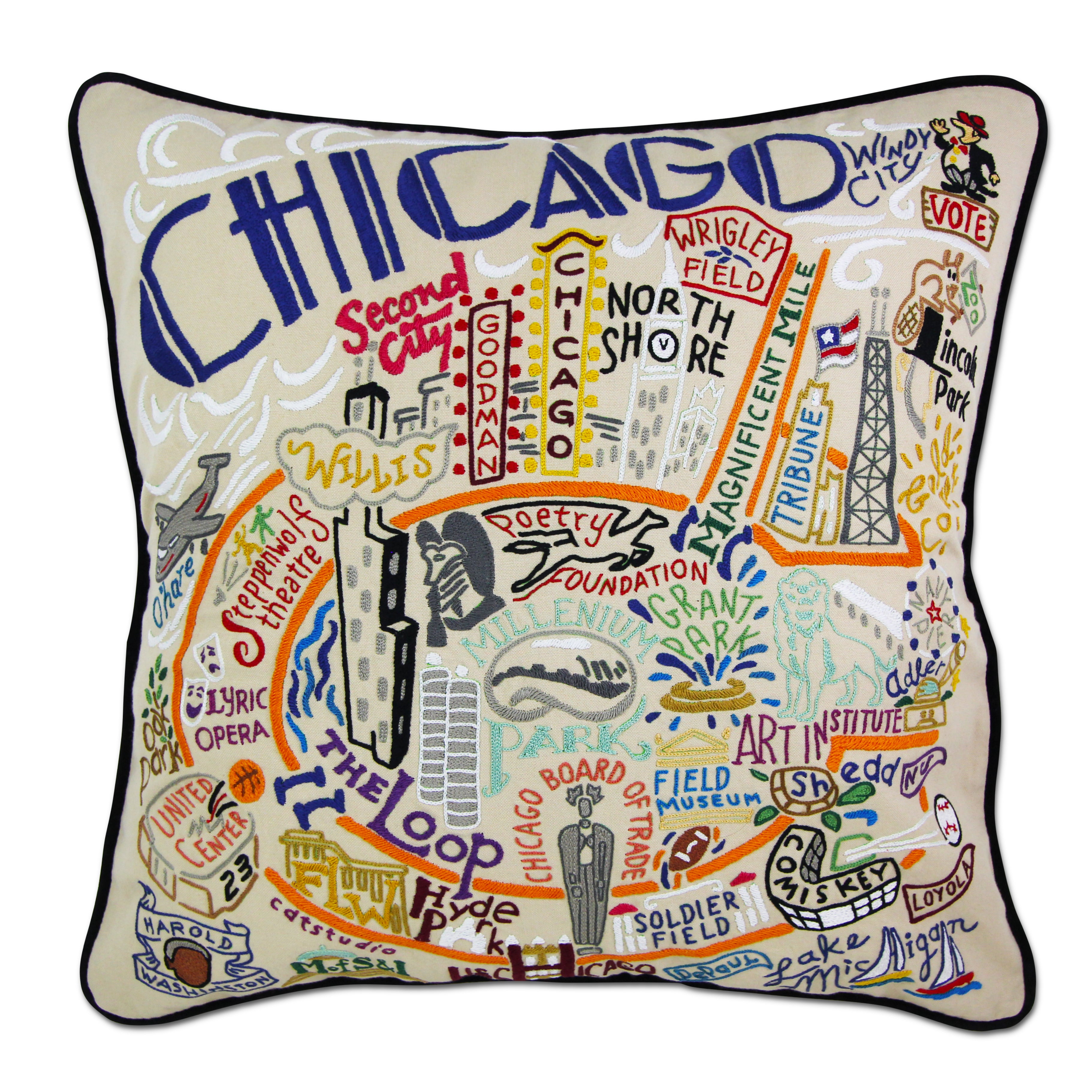 CHICAGO PILLOW BY CATSTUDIO - A. Dodson's