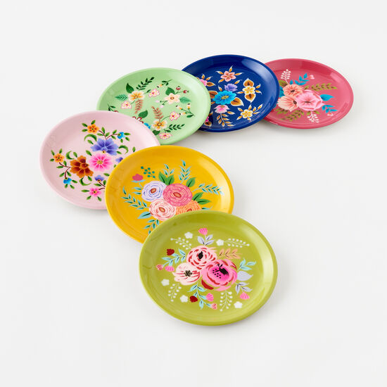 Hand Painted Floral Plate - 6 Colors - A. Dodson's