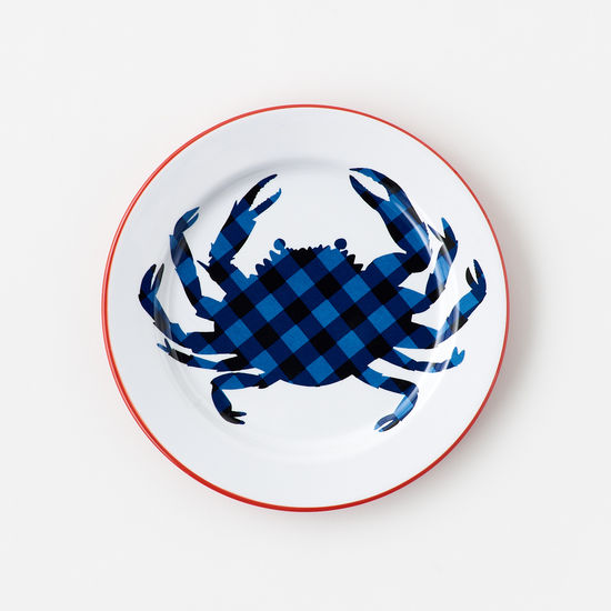 "Enamel" Crab Plate, Melamine, 9"