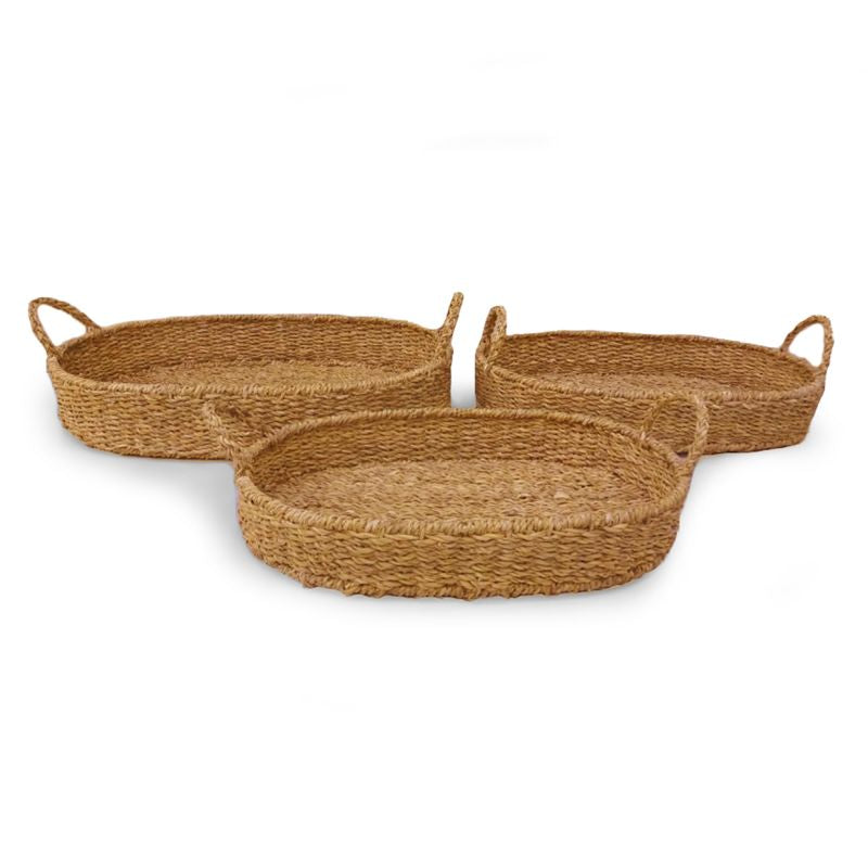 SEAGRASS OVAL TRAYS, SET OF 3 BY NAPA HOME & GARDEN - A. Dodson's