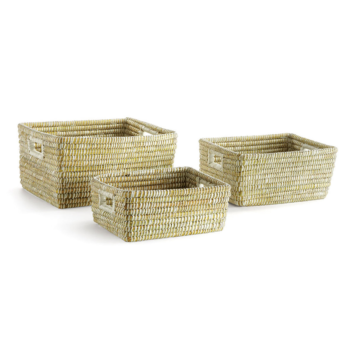 RIVERGRASS RECTANGULAR STORAGE BASKETS WITH HANDLES, SET OF 3 BY NAPA HOME & GARDEN - A. Dodson's