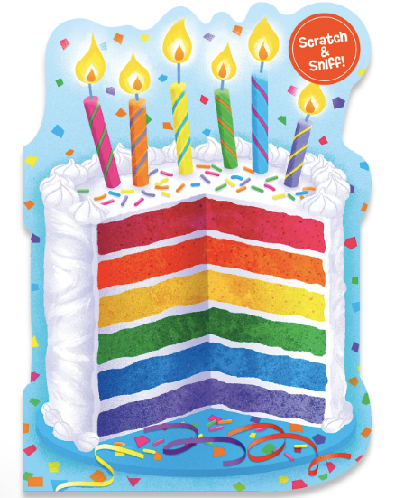 SCRATCH AND SNIFF - RAINBOW CAKE CARD - A. Dodson's