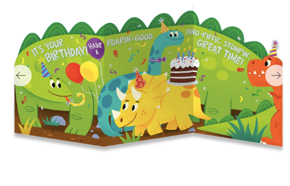 TRI-FOLD - DINOSAUR CARD - A. Dodson's