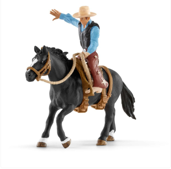 SADDLE BRONC RIDING WITH COWBOY BY SCHLEICH - A. Dodson's