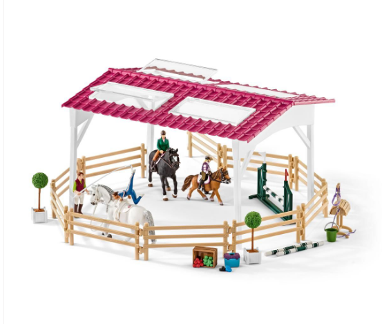 RIDING SCHOOL WITH RIDERS AND HORSES BY SCHLEICH - A. Dodson's