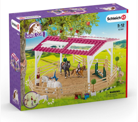 RIDING SCHOOL WITH RIDERS AND HORSES BY SCHLEICH - A. Dodson's