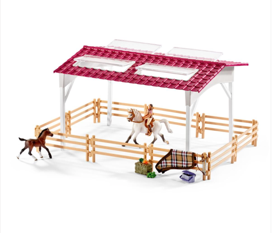 RIDING CENTRE WITH RIDER AND HORSES BY SCHLEICH - A. Dodson's