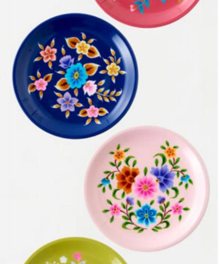 Hand Painted Floral Plate - 6 Colors - A. Dodson's