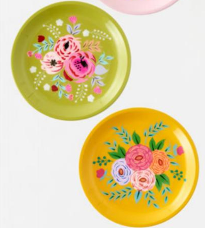 Hand Painted Floral Plate - 6 Colors - A. Dodson's