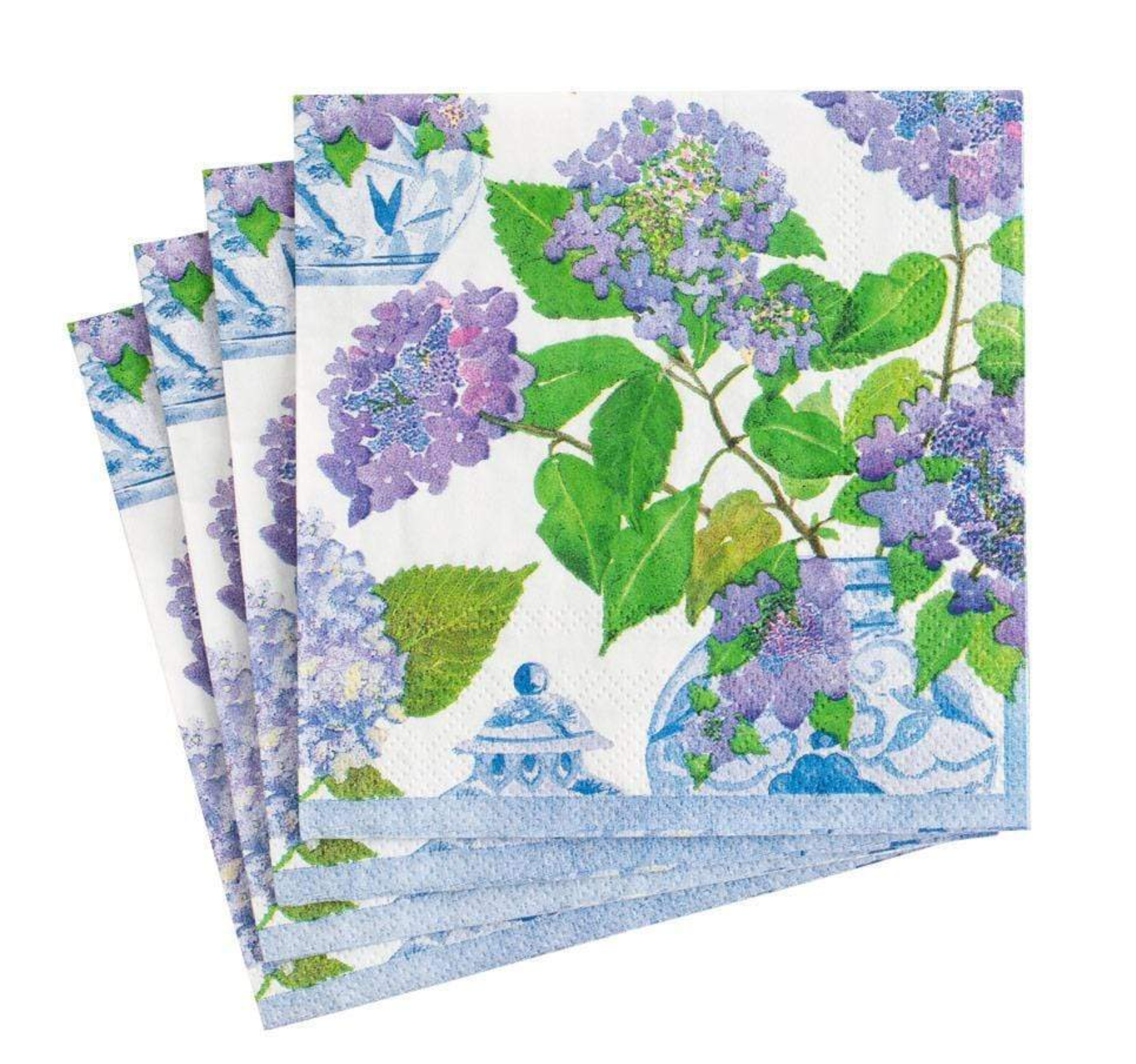 HYDRANGEAS AND PORCELAIN Cocktail Napkins - A. Dodson's