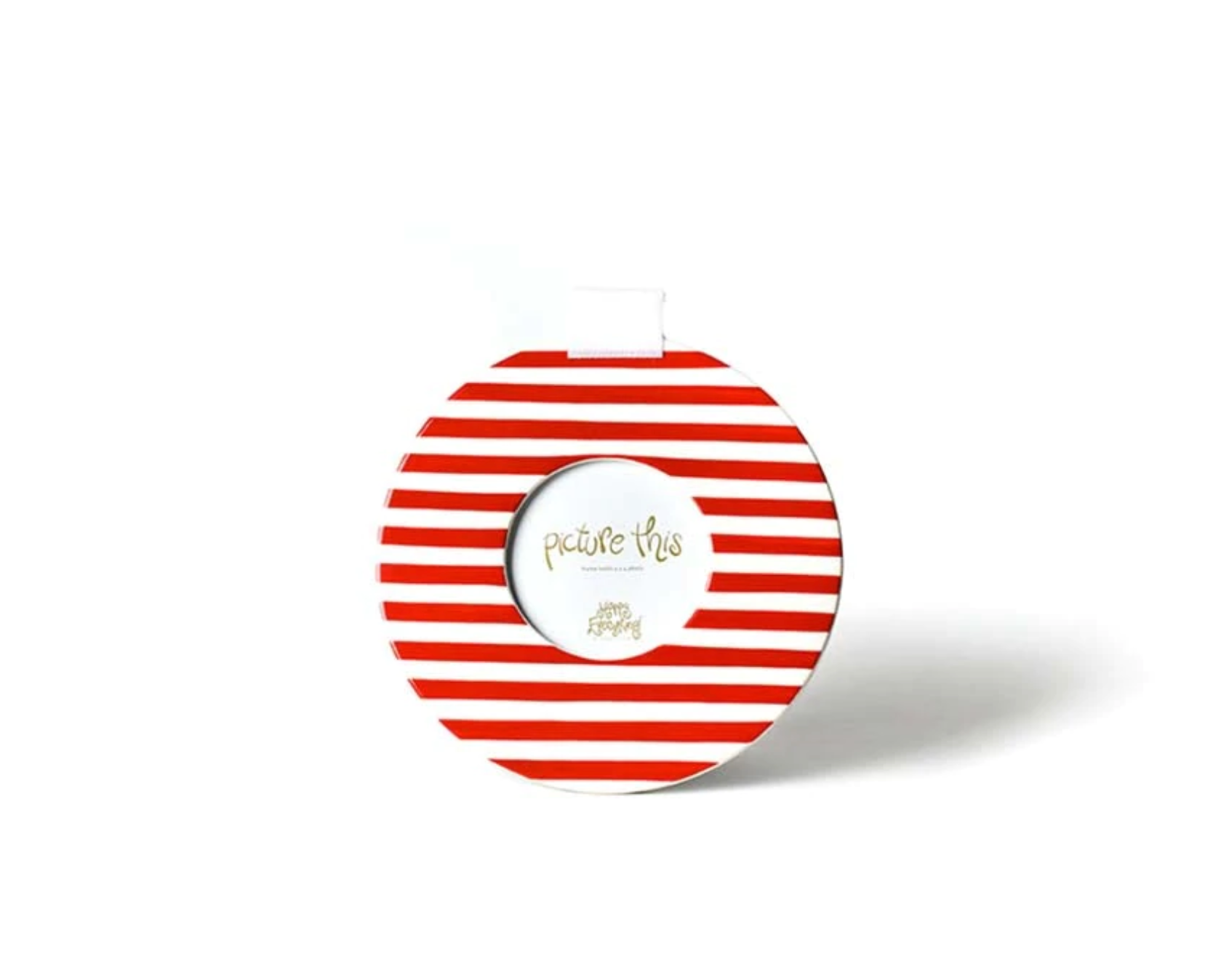 Happy Everything Red Medium Stripe Mini Round Frame - A. Dodson's