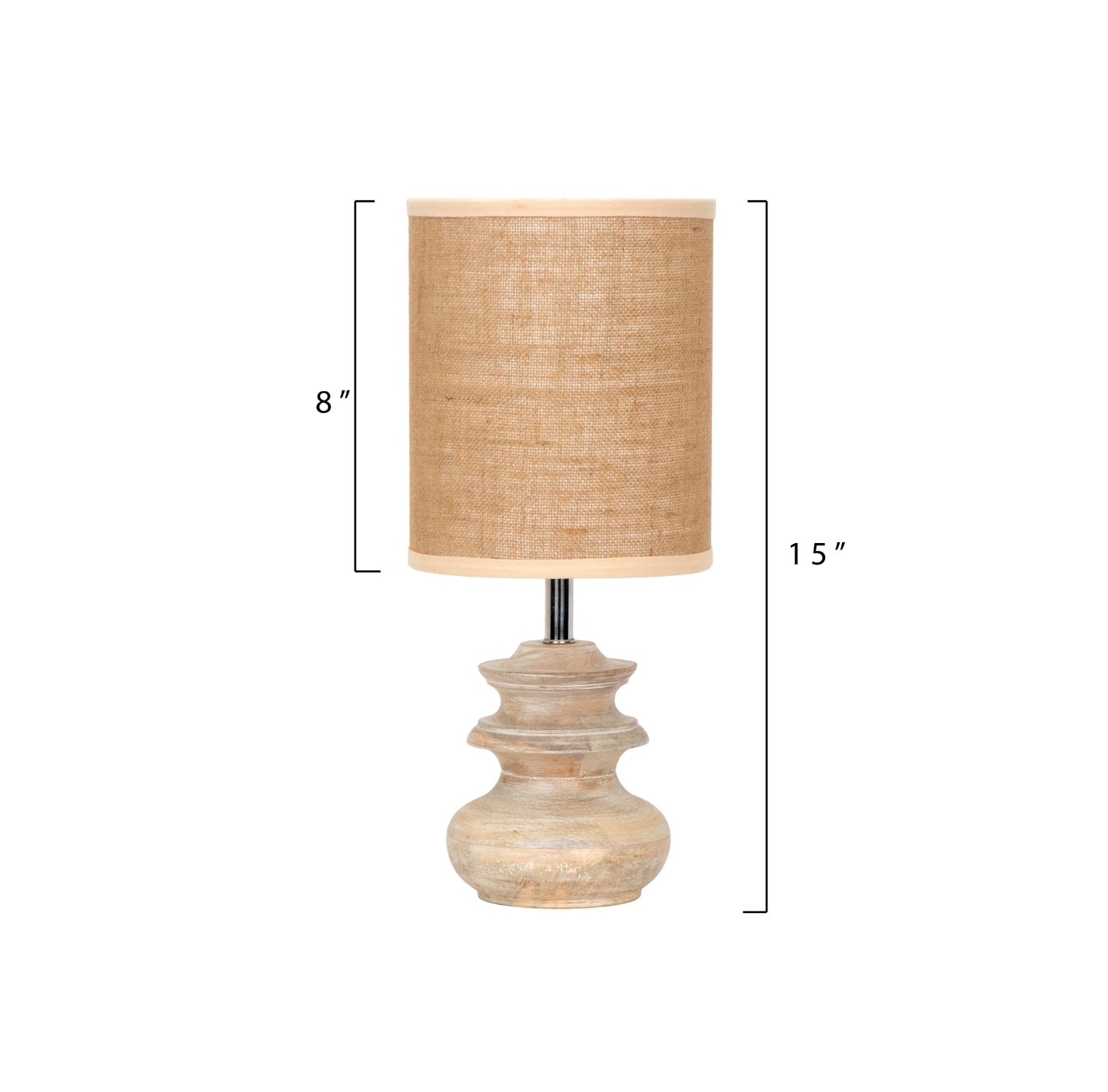 Mango Wood Table Lamp with Jute Shade - A. Dodson's