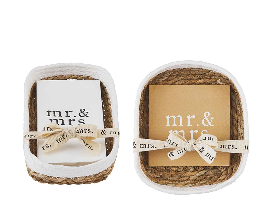 MR. & MRS. NAPKIN BASKET SETS - 2 ASST - A. Dodson's