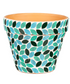 Nesting Green & Blue Leaf Mosaic Cachepots, 2 Sizes - A. Dodson's