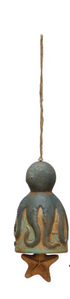 Hand-Painted Stoneware Nautical Bells w/ Jute Rope Hanger, Multi Color, 7 Styles - A. Dodson's