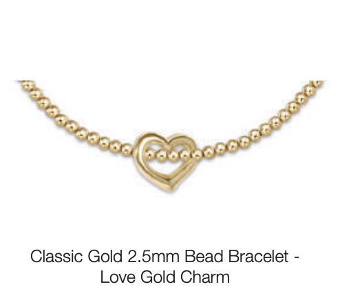 classic gold 2.5mm bracelet - love gold charm by enewton - A. Dodson's