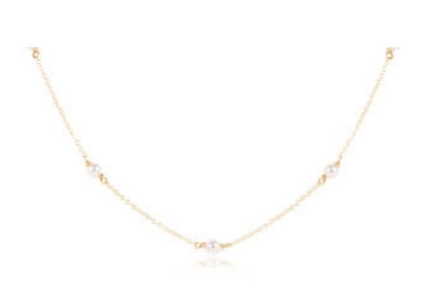 17" Choker Simplicity Chain Gold -  4mm Pearl by enewton