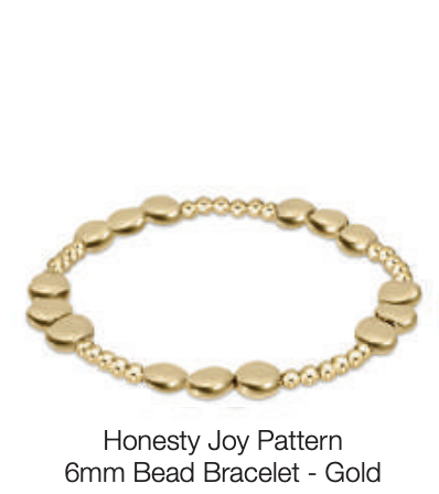 Honesty Joy Pattern 6mm Bead Bracelet - Gold by enewton - A. Dodson's