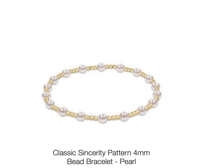 Classic Sincerity Pattern 4mm Bead Bracelet - Pearl by enewton - A. Dodson's