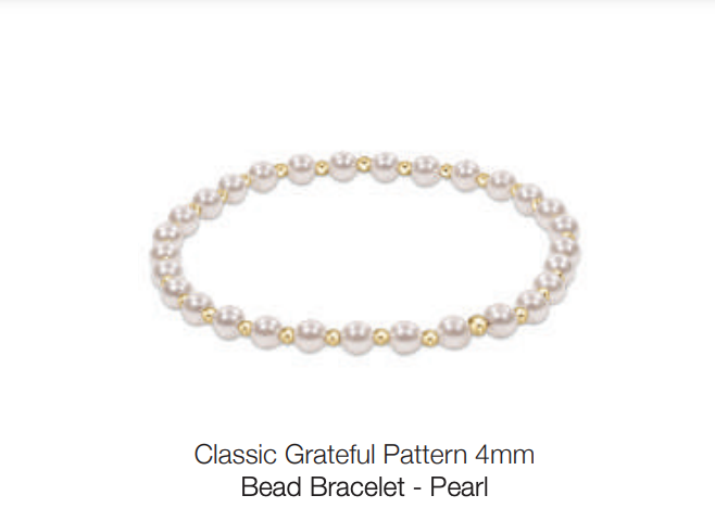 Classic Grateful Pattern 4mm Bead Bracelet - Pearl by enewton - A. Dodson's